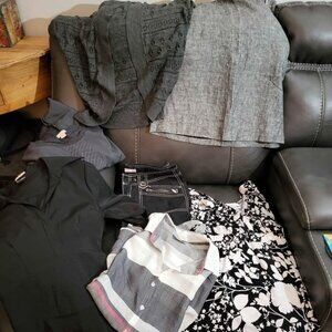 Neutral Bundle Deal -  Sz Medium(8-10) 7 Piece , Capris T Shirt  Skirt Blouse